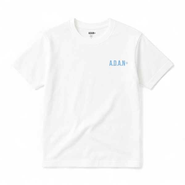 A.D.A.N® OFFICIAL LOGO TEE / WHITE × BLUE