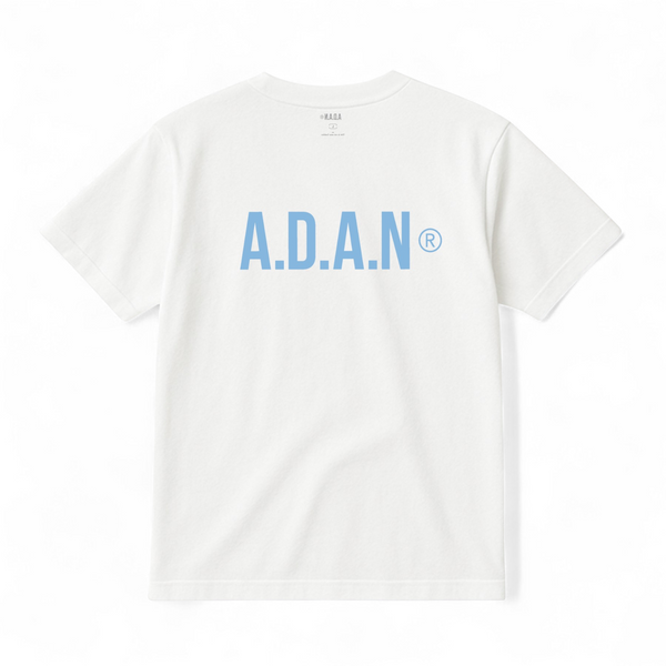 A.D.A.N® OFFICIAL LOGO TEE / WHITE × BLUE