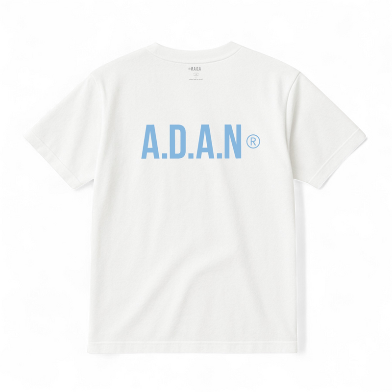 A.D.A.N® OFFICIAL LOGO TEE / WHITE × BLUE
