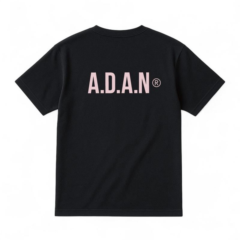 A.D.A.N® OFFICIAL LOGO TEE / BLACK × PINK