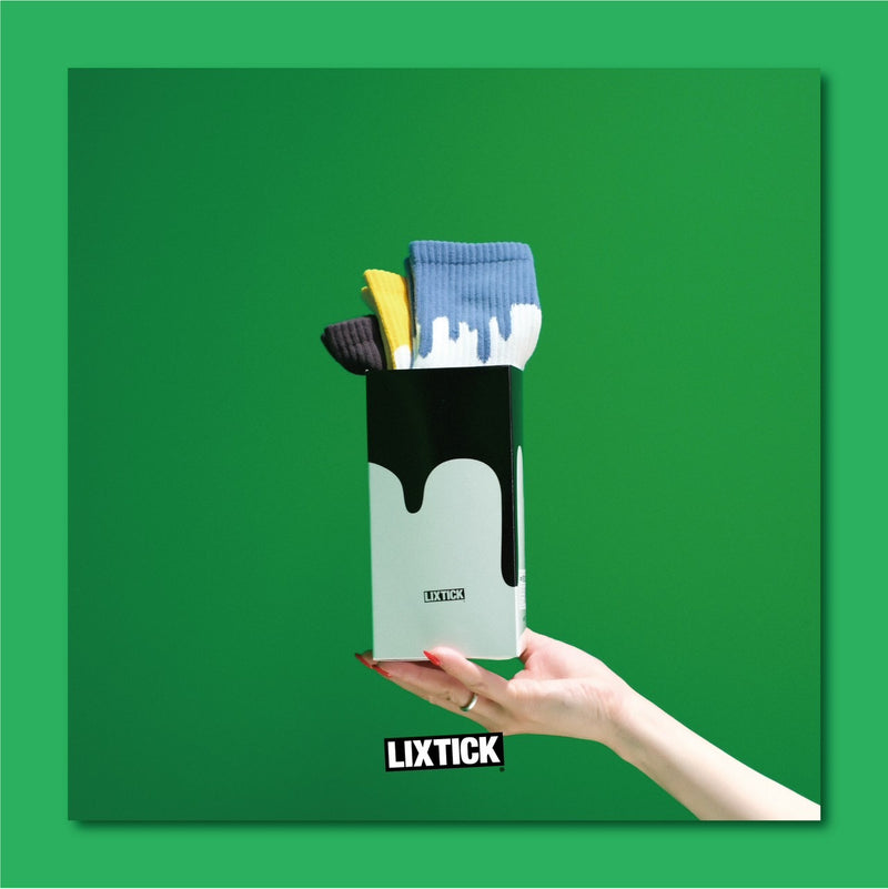 LIXTICK / DRIP SOCKS 3PACK / 8TH (B.GRAY,HONEY,GRAY)