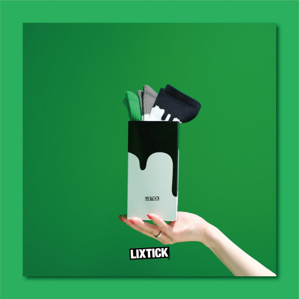 LIXTICK / DRIP SOCKS 3PACK / 1ST (GREEN,GRAY,BLACK)