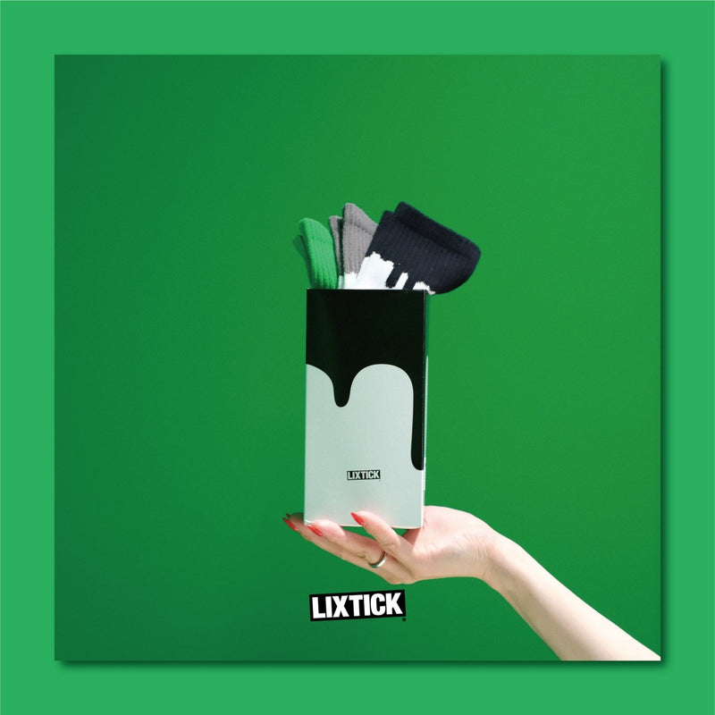 LIXTICK / DRIP SOCKS 3PACK / 1ST (GREEN,GRAY,BLACK)