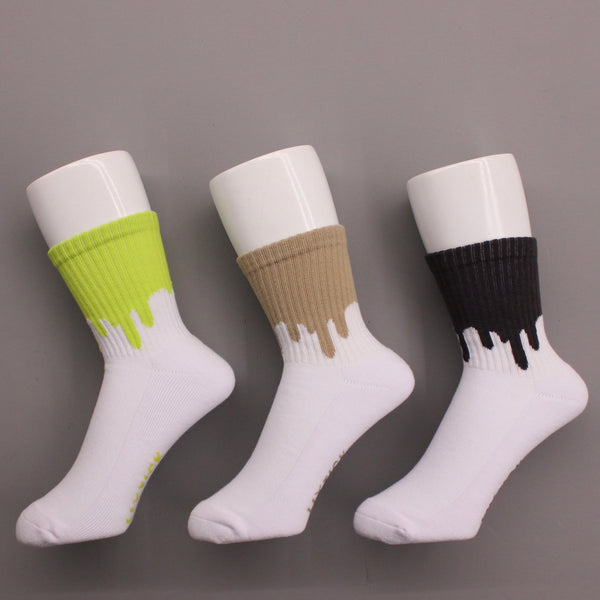 LIXTICK / DRIP SOCKS 3PACK / 5TH (SAFFETY GREEN,SAND,GREY)